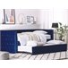Beliani Cama com estrado Veludo GASSIN 100x231 Azul Marino