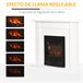 Lareira Elétrica Metal, MDF, Vidro temperado HOMCOM Branco