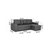 Chaise longue de pele sintética com cama HARRY Branco
