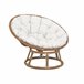 Cadeirão de vime Papasan com almofada Madeira