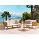 Beliani Conjunto lounge Madeira de acácia BARATTI Creme
