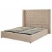 Beliani Cama com armazenamento Veludo LUBBON 190x217 Bege