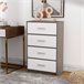 Max Home Cómoda 4 gavetas em tecido Branco/ Madeira