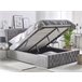 Beliani Cama con almacenaje Terciopelo AMIENS 171x217 Cinza Escuro