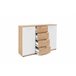Aparador com 2 portas e 4 gavetas JACKY Branco/ Madeira