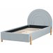 Beliani Cama com estrado Veludo ANET 100x216 Azul Claro