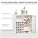 Aparador de Cozinha Metal, Melamina de Madeira e Cristal HOMCOM 80 Branco
