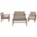 Beliani Conjunto lounge Madeira de acácia com certificado FSC® MANILA Castanho