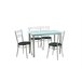 Conjunto de mesa com 4 cadeiras MILAN II Branco/ Preto
