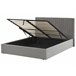 Beliani Cama com armazenamento Veludo VION 177x216 Cinza