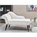 Beliani Chaise longue versão à esquerda Poliéster BIARRITZ Branco