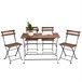 Conjunto de mesa de jardim e 4 cadeiras Bistrot Castanho