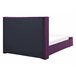 Beliani Cama com estrado Veludo NOYERS 170x247 Azul Marino