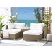 Beliani Conjunto lounge Ratan sintético NOTO Branco/ Bege