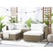 Beliani Conjunto lounge Ratan sintético NOTO Branco/ Bege