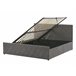 Beliani Cama con almacenaje Terciopelo ROCHEFORT 150x214 Cinza