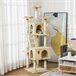 Arranhador para Gatos Aglomerado, Pelúcia e Corda de Sisal PawHut Bege