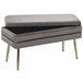 Beliani Tamborete Veludo DURHAM 79x37 Cinza