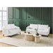 Beliani Sofá de 2 lugares Bouclé HOBRO Branco