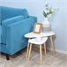 Conjunto de Mesas Auxiliares MDF e Madeira de Pinho HOMCOM 59x39 Branco