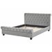 Beliani Cama com estrado Veludo AVALLON 172x233 Azul Marino
