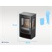 Fogão elétrico de chão de grandes dimensões com controlo WiFi App Preto