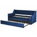 Beliani Cama nido Terciopelo MONTARGIS 91x219 Azul Marino