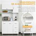 Armário de Cozinha Melamina de Madeira, Metal e Plástico HOMCOM 100 Branco