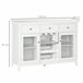 Aparador de Cozinha MDF, Madeira de Melamina e Vidro HOMCOM 120 Branco