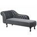 Beliani Chaise longue versão à esquerda Veludo NIMES Azul/ Verde