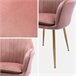 Conjunto de 2 poltronas de veludo com pernas de metal Rosa