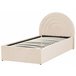 Beliani Cama com armazenamento Veludo ANET 98x218 Azul Claro