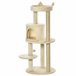 Arranhador para Gatos Aglomerado de Madeira, Pelúcia e Sisal Creme