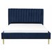 Beliani Cama com estrado Veludo MARVILLE 182x225 Areia