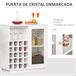 Aparador de Cozinha Metal, Melamina de Madeira e Cristal HOMCOM 80 Branco