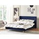 Beliani Cama com estrado Veludo VILLETTE 205x222 Azul Marino