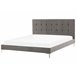Beliani Cama com estrado Veludo AMBERT 188x212 Cinza