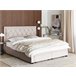 Beliani Cama com armazenamento Veludo LIEVIN 185x217 Bege