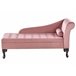 Beliani Chaise longue à direita Veludo PESSAC Rosa