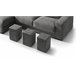 Chaise longue 3 lugares com 3 puffs FULL Antracite