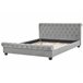 Beliani Cama com estrado Veludo AVALLON 233x192 Cinza Claro