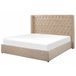 Beliani Cama com armazenamento Veludo LUBBON 190x217 Bege