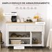 Aparador Melamina de Madeira HOMCOM, casa - cozinha 117 Branco