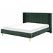 Beliani Cama com estrado Veludo VILLETTE 205x222 Verde Escuro