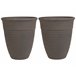 Beliani Conjunto de 2 vasos para plantas KATALIMA Castanho