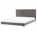 Beliani Cama com estrado Veludo AMBERT 168x212 Cinza