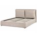 Beliani Cama com armazenamento Veludo BAJONNA 183x235 Bege