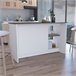 Ilha de cozinha Juniper em melamina com 2 portas e 6 prateleiras Ilha de cozinha Juniper em melamina com 2 portas e 6 prateleiras Branco