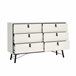 Aparador RY duplo 6 gavetas branco mate Branco