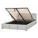 Beliani Cama baú Veludo BOUSSE 151x219 Cinza Claro